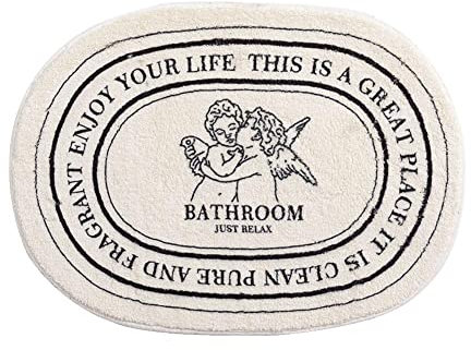 Wokii Schwarz-weiße Badezimmerteppiche, weich, saugfähig, niedlich, Badematte für Badezimmerboden, maschinenwaschbar, rutschfest, Badteppich für Dusche, WC, Badewanne, Badezimmer-Dekoration,