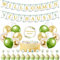 AFYHH Willkommen Zuhause Baby Deko Girlande Banner Luftballons Tortendeko Cake Topper Eukalyptus Grün Zuhause Party Dekoration Willkommen Zurück Baby Deko Weclome Home Deko