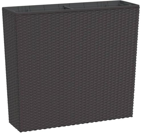 vidaXL Pflanzkübel, Blumenkübel mit herausnehmbaren Einsatz, Blumentopf Übertopf Rattan-Optik, Pflanzkasten für Innen Außen, Braun PP