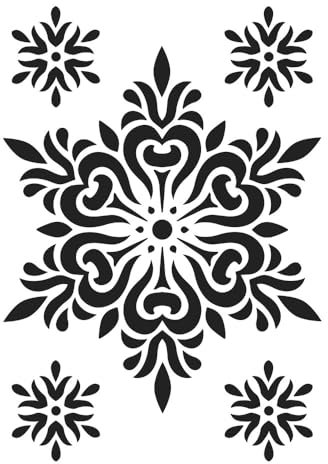 Ideen mit Herz Laser-Kunststoff-Schablone | DIN A4 | Perfekt geeignet für Textilgestaltung, Wandgestaltung, Fenster, Papier, Scrapbooking, Kinder, Basteln, DIY (Eiskristall 02)