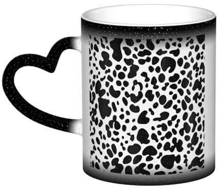 VducK Leopard Print Print Colour Changing Mug 11oz Personalised Magic Mug Tea Cup Ceramic Coffee Mug Heat Activated Colour Changing Mug