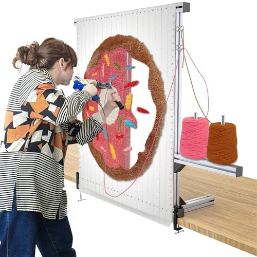 NODOCA Tufting-Rahmen, 90 cm, Teppich-Tufting-Set, Aluminium-Metall-Tufting-Rahmen für Teppichherstellung, Primär-Tufting-Stoffständer, Tufting-Stoff-Tufting-Set, Teppichrahmen für Tufting-Zubehör