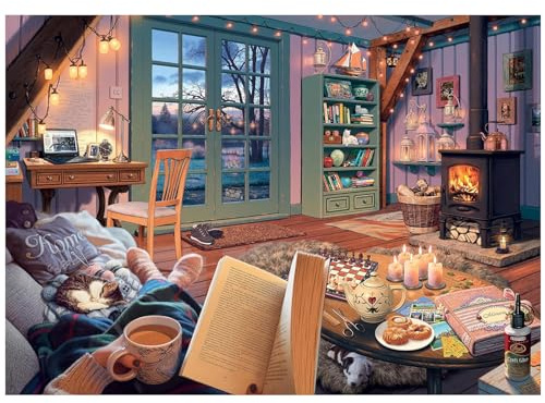Boloshine Puzzle 1000 Teile, Warmes Zuhause, Geschicklichkeitsspiel für die ganze Familie, Herausforderndes Puzzle für Erwachsene und Kinder ab 14 Jahren
