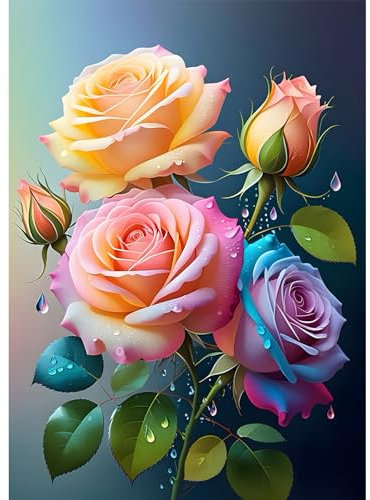 EOBROMD 5D Diamant Painting Bilder Erwachsene Pflanze, Diamond Painting Blume, DIY Diamant Malerei Set für Wanddekoration 30x40 cm