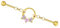 Gojewen Industrial Bars 1,2mm Chirurgenstahl Industrial Kette Barbell Schmetterling Helix Ohr Piercing Stecker 16G Gold