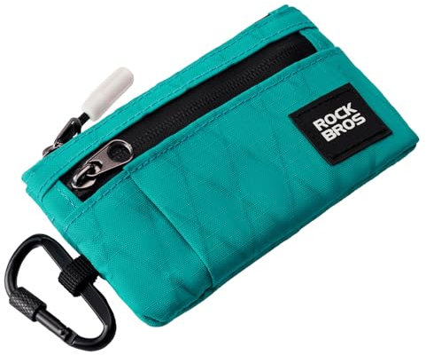ROCKBROS Porte-Cartes pour Homme et Femme, Portefeuille Petit Multifonctionnel Portable Porte Monnaie avec Porte-clés, Bleu
