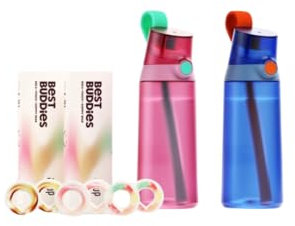 Mini Sipper Bundle incl. 6 pods - Airupmini - bottiglia da 600 ml, blu e rosa Generic