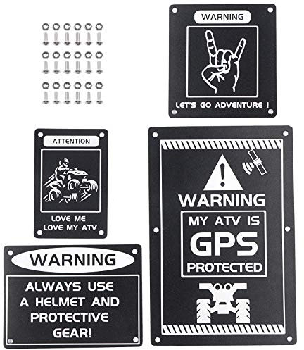 NICECNC Black Fender Warning Tag Board Decals Compatible with Yamaha Raptor 700 2013-2024, Raptor 700R 2013-2024, YFZ450R 2014-2024
