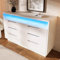 Wumagin Sideboard, Kommode mit LED-Beleuchtung und 6 Schubladen,Hochglanz Offenes Lagerregal mit Marmorkorn, Moderner Schrank für Wohnzimmer und Schlafzimmer,120x40x85cm