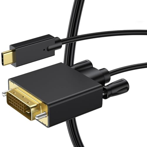 MejaRizon USB C auf DVI Kabel 1,8m, USB Typ C, USB-C Stecker zu DVI Buchse, Kabelkonverter für Monitor, TV, Projektor, Kompatibel mit iPhone 15 Pro/Max MacBook Pro/Air iMac S23 XPS 17