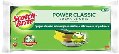 Scotch-Brite CLNS3 Topfreiniger Classic, nagelschonende Griffleiste, gelb/grün, 18er pack (3 Stück x 6 pack)