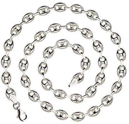 925 Silberkette: Bohnenkette Silber 8.5mm 55cm - BK-8.5-55