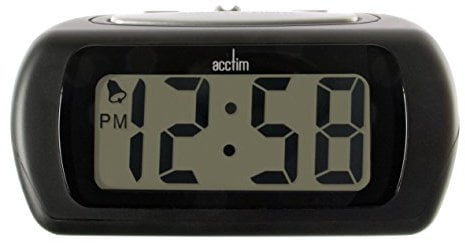 Acctim 12343 Auric Alarm Clock, Black, one size, Synthetic, MEDIUM