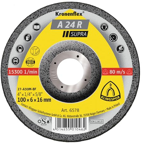 Klingspor 6578 A 24 R SUPRA, Schruppscheibe SUPRA, Verpackungseinheit 10, 100X6X16, 10