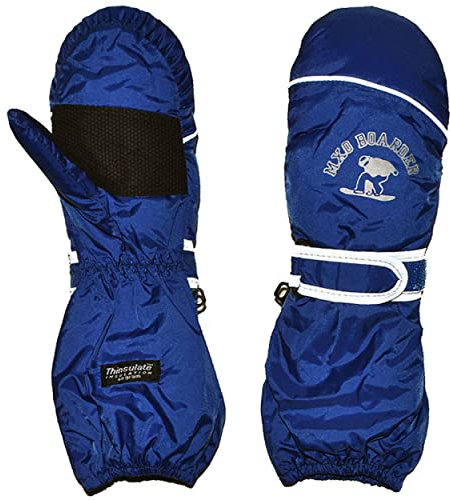 alles-meine.de GmbH Thermohandschuh/Fausthandschuhe - mit langem Schaft - dunkel blau - Größe: 7 bis 9 Jahre - Reflektor ! wasserdicht + atmungsaktiv Thinsulate - Thermo ..