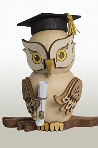 Drechslerei Kuhnert Räuchermann Eule Bachelor 15 cm Neuheit 2014 37207