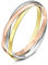 Theia Ehering 9 Karat Rosé-, Weiß- & Gelbgold - 2mm Russischer - Hochglanzpoliert - Größe 61 (19.4)