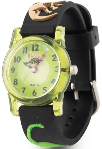 Kiddus Kinderuhr für Kinder, Jungen und Mädchen, Analog Armbanduhr, erste Kinderarmbanduhr ab 5 Jahre, Uhr Buben Vorschule Dino