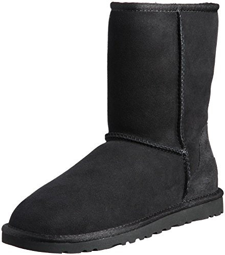 UGG Damen Classic Short Leather Winter, Boots, Black, 36 EU