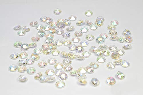 Creativery 100 Dekosteine Diamanten 12mm (Klar/Iris) // Deko-Steine Diamanten 1,2 cm Streudeko Tischdeko Steine Diamonds Kristall Hochzeit Streuteile