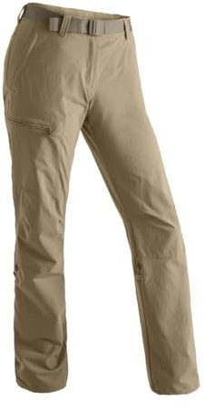 Maier Sports Lulaka, Damen Wanderhose, Wasserabweisende Outdoorhose für Trekking und Hiking, PFC-frei, mSTRETCH pro 4 & Dryprotec, Rollup-Funktion, Braun, 52 (W45/L32)