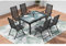 CONCEPT USINE - Salon de Jardin Aluminium - Ensemble Mobilier d'Extérieur : Table Extensible Rallonge coulissante + 6 Chaises Pliables et Inclinables - Gris - Design Brescia - Robuste Résiste à l'eau