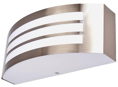 Lindby Wandlampe aussen IP 44, Edelstahl, Wandleuchte aussen silber, Up- and Downlight, Außenbeleuchtung Wand, Hof, Garten, Terrasse, Balkon, Aussenleuchte Wand