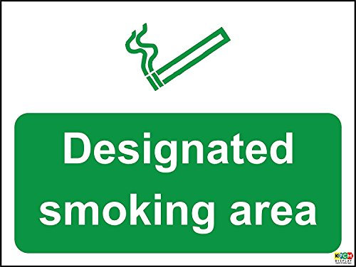 Indigos UG Aufkleber DeZeichenated Smoking Area Zeichen - To be placed in the areas where smoking is permitted Zeichen - 30x20 cm - Sticker für Büro, Firma, Schule