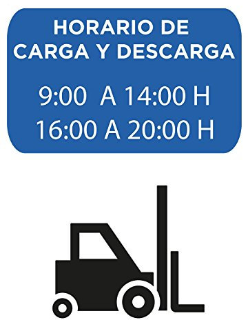 Oedim Señal Horario de Carga y Descarga | Tamaño A4 (29,70x21,00cm) | Decoración Pared | Aluminio 3 mm Resistente