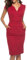 CEASIKERY Damen Business Retro Cocktail Bleistift Wear für die Arbeit Büro Freizeitkleid,Rot,M