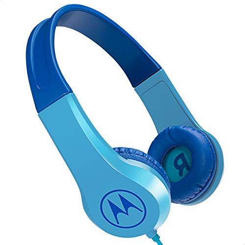 Motorola Lifestyle Squads 200 - Auriculares con Cable para niños (Volumen Limitado 85dB, protección auditiva y función de Compartir música, cojín antialérgico) Color Azul
