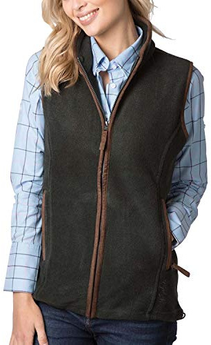 Rydale Ladies Huggate Waistcoat Womens Fleece Gilet Bodywarmer Vest Sleeveless Jacket Country Gilets 12 Colours (Dark Forest, 10)