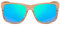 Cheapass Sonnenbrille Holz-Optik Hell-Braun Grün-Blau Verspiegelt UV-400 Recht-Eckig Plastik Damen Herren