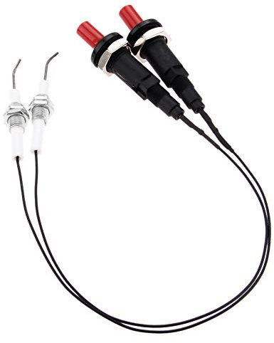 Aupoko Piezo Spark Igniters Push Button Piezo Igniter with Threaded Universal Ceramic Electrode Ignition Spark Plug Wire 30 CM for Heater Gas Grill Cooker BBQ Fireplace Stove Range Outdoor Set of 2
