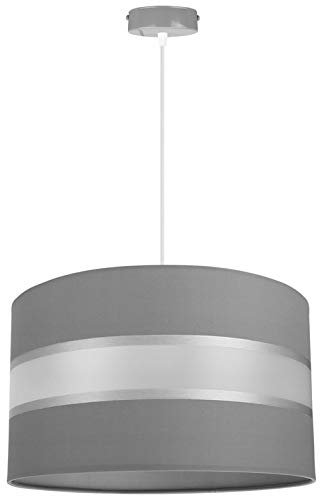 FKL DESIGN Home Deco – Pendelleuchte Esstisch – Hängeleuchten & Pendelleuchten – Deckenlampe Hängend – Lampe Esstisch Hängend - Esszimmerlampe - Wohnzimmer - Küchenlampe - Grau - E27 ABH1L
