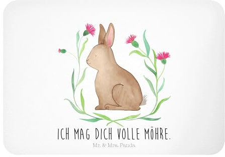 Mr. & Mrs. Panda Magnet Hase Sitzen - Geschenk, Ostergrüße, Kühlschrankmagnet, Kaninchen, Liebe, whiteboardmagnet, zettelhalter, Ostern, haftmagnet, holzmagnet, Frohe