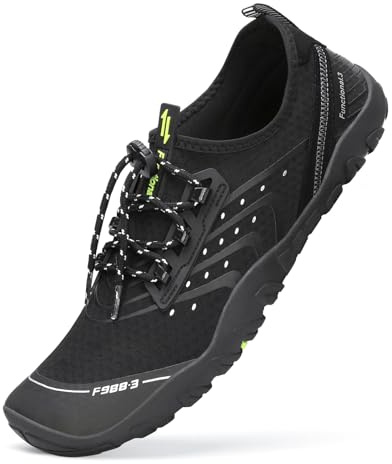 Chaussures Aquatiques Homme Femme pour Sport Surf léger Respirant Water Shoes, Neu Noir 01, 46 EU