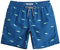 MaaMgic Badehose Herren Schnelltrocknende Badeshorts Jungen Strand Strandurlaub Surf Freizeit Laufen Sport mit Netzfutter Taschen einstellbare Kordelzug MEHRWEG-L-Hai Blau