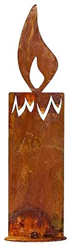 Rostalgie Edelrost Kerze auf Platte groß 30x6cm Garten Deko Weihnachten Advent