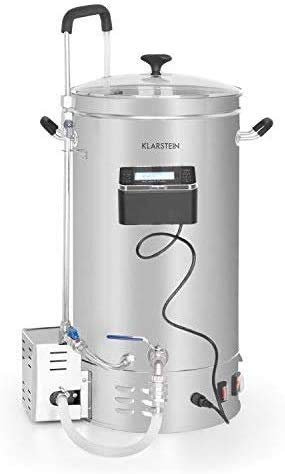 KLARSTEIN Brauheld Pro - Cuve de brassage, Cuve fermentation inox, unité de brassage de bière, MemoryBrew: 11 niveaux, minuterie: 1-99 min, température 30-100 °C, volume: 35L - acier inoxydable