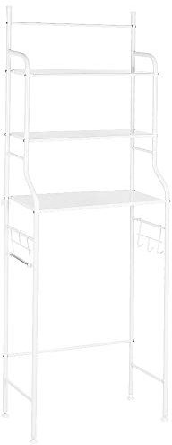 Flyelf Etagère de Salle de Bain,Etagère Dessus Toilettes WC ou Lave-Linge, avec 3 Tablettes 165 * 55 * 26cm (Blanc)