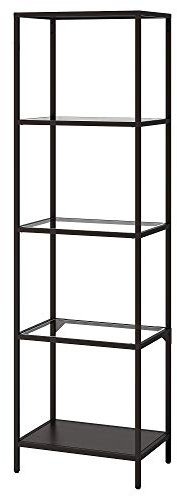IKEA VITTSJÖ Regal schwarz-braun/Glas (51x36x175cm)