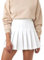 SCKTOO Damen Mädchen Hohe Taille Plissee Tennisrock Schule A-Linie Skater Röcke mit Futter Shorts, A-weiß, Klein