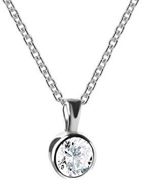 Edellis Halskette für Damen Silberkette 925 Kette Frauen mit Anhänger strahlender 8 mm Zirkonia Stein Silberschmuck Damenkette Länge: 42/45cm (42)