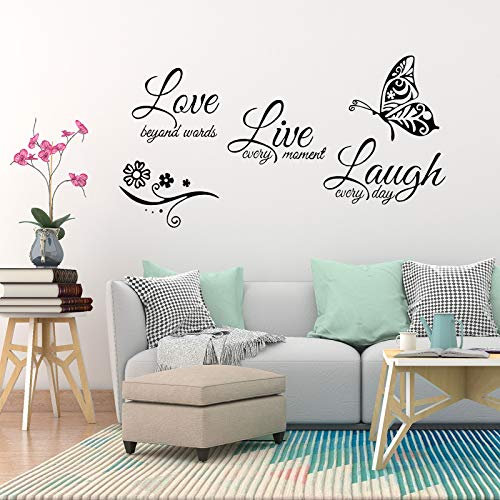 OOTSR Wandtattoo Wandsticker, Wohnzimmer Sprüche Zitate Wandaufkleber, DIY Kreative Wandaufkleber Sticker für Wohnzimmer Schlafzimmer Flur Wanddeko