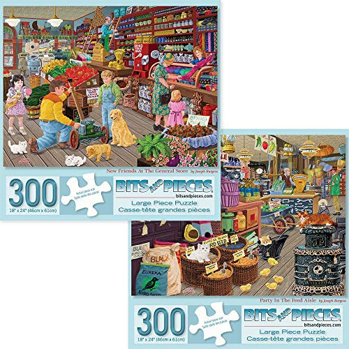 Bits and Pieces - Vorteilsset mit zwei (2) 300-teiligen Puzzles für Erwachsene – jedes Puzzle misst 45.7 x 61 cm – neue Freunde im General Store