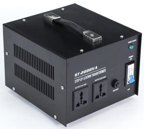 tonchean 2000W Voltage Converter UK to US & US to UK Toroidal Core Step Up & Down Voltage Transformer Output 110V - 120V & 220V - 240V Voltage Converter with UK Standard Plug Circuit Break Protection