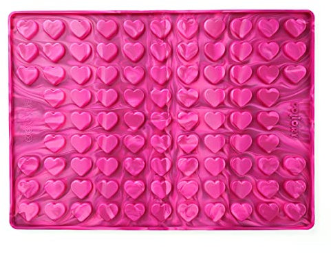 Collory Backmatte Hundekekse für MEDIUM (2,6cm) HERZ FORM Leckerlis, Silikon Backform, Pralinenform, Schokoladenform, Hitzebeständig, Lebensmittelecht & Bpa-frei