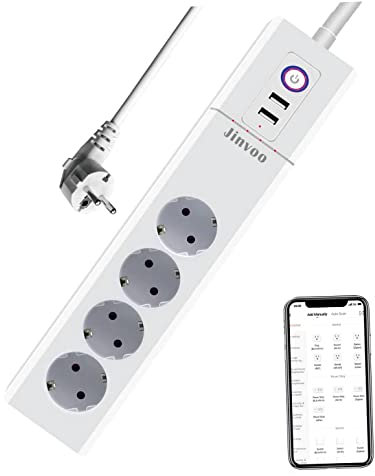 Multipresa Smart WIFI Jinvoo Ciabatta Intelligente con 4 AC prese 2 Porte USB Compatibile Con Homekit Alexa Google Home