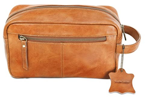 Vintage Child Trousse de toilette en cuir Stanley pour homme Marron clair